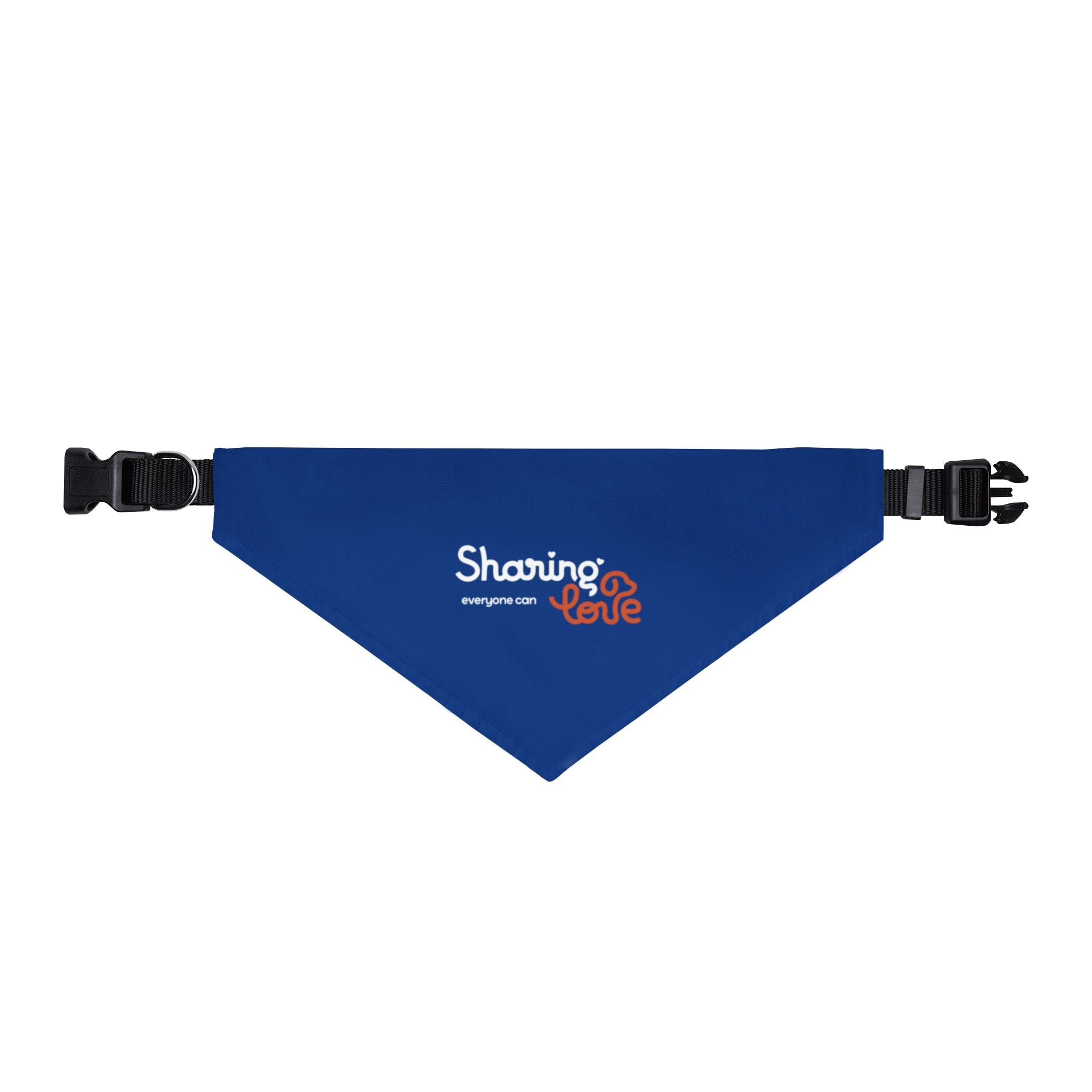 Clip-on Pet Bandana — "Sharing the Love" Blue Dog & Cat Collar Accessory