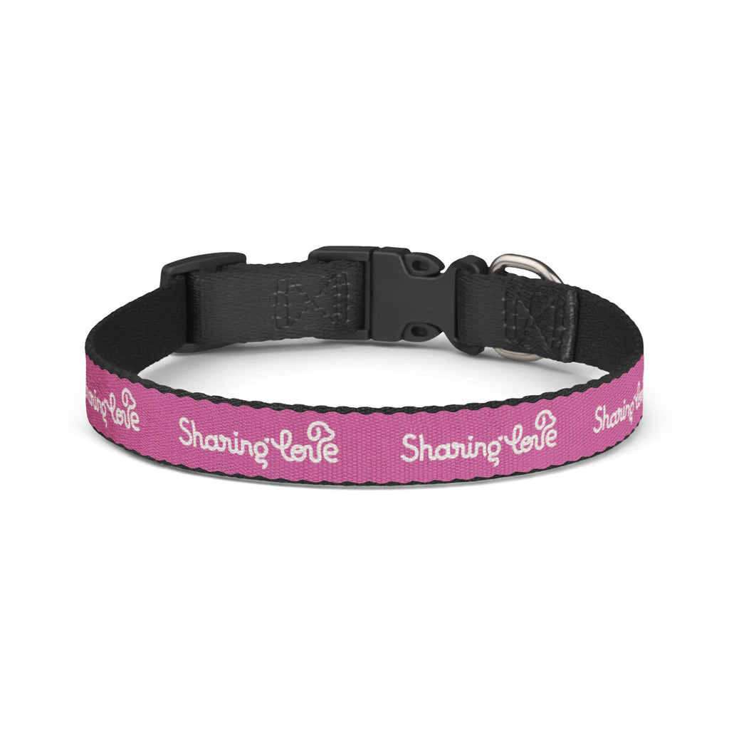 Clip-on Pet Collar — Pink “Sharing Love” Adjustable Dog Collar