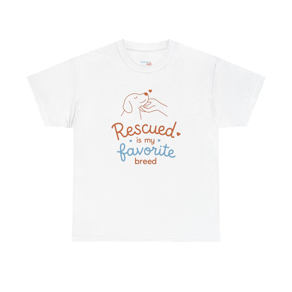 Rescued Is My Favorite Breed T-Shirt — Dog Rescue Adoption Shirt