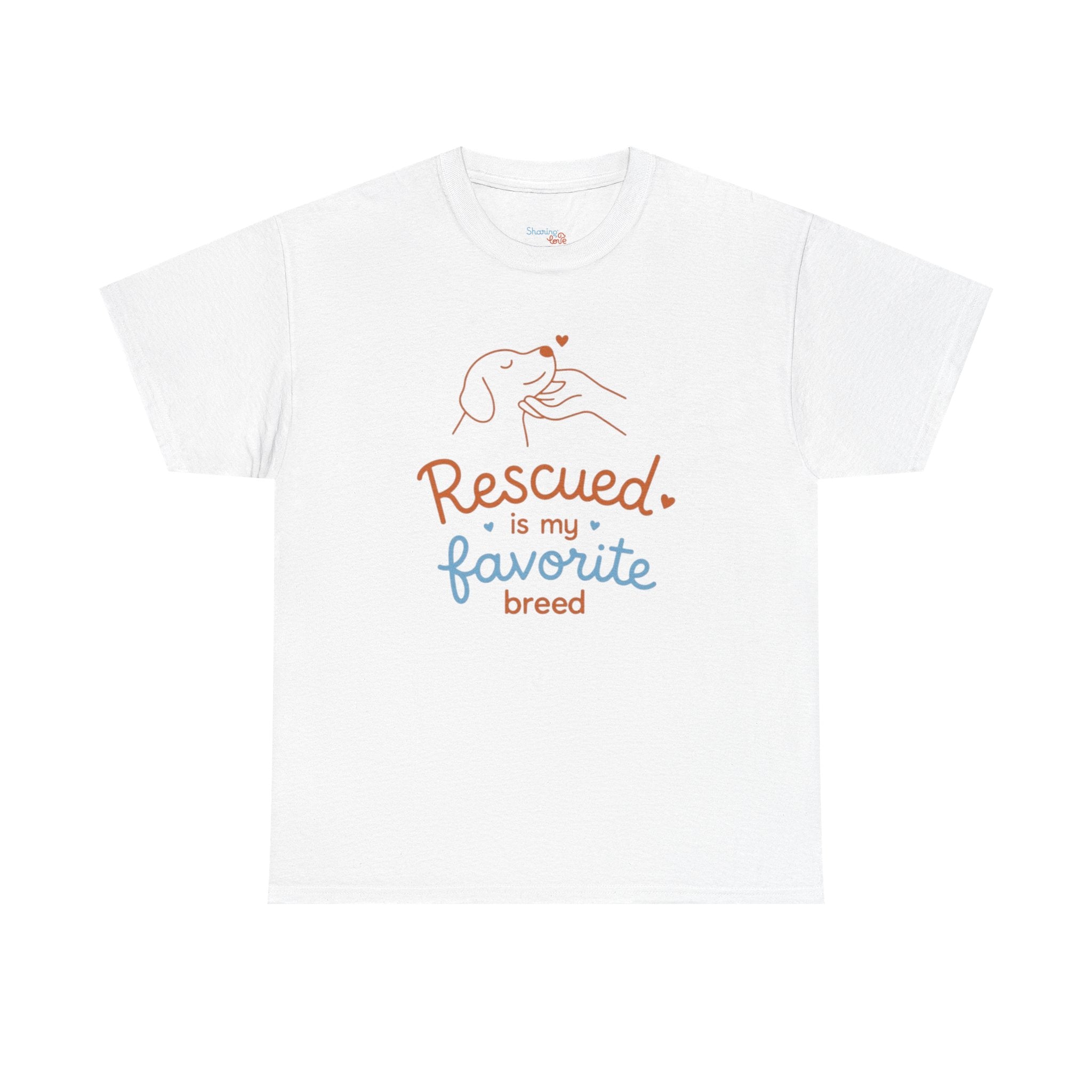 Rescued Is My Favorite Breed T-Shirt — Dog Rescue Adoption Shirt