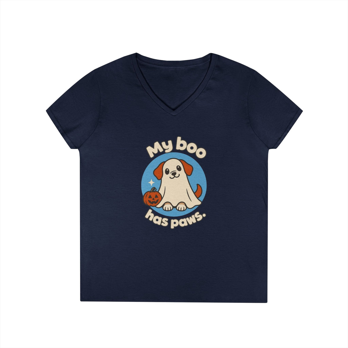 My Boo Has Paws Dog Lover V-Neck T-Shirt