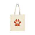 Tote Bag — Orange Paw Print "Love is all we need" Cotton Canvas Tote
