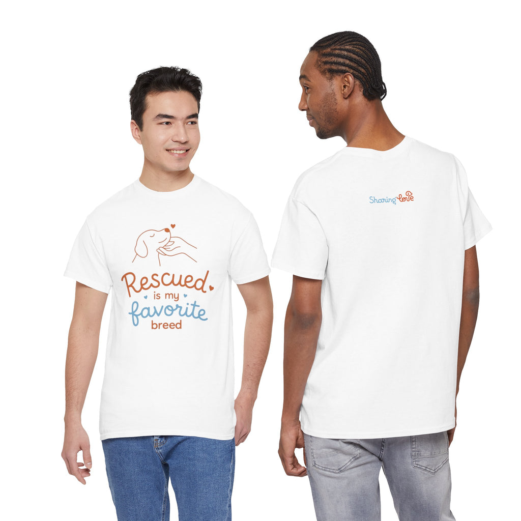 Rescued Is My Favorite Breed T-Shirt — Dog Rescue Adoption Shirt