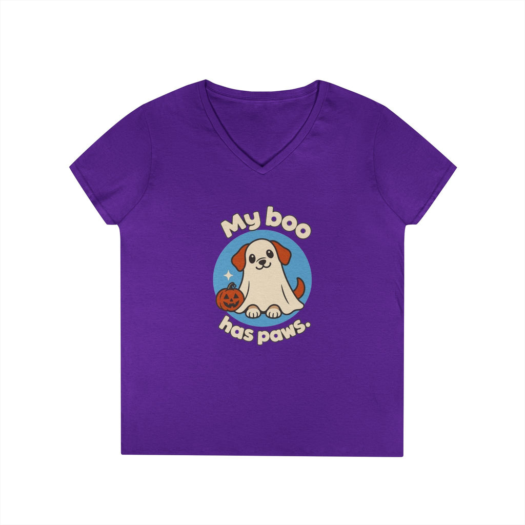 My Boo Has Paws Dog Lover V-Neck T-Shirt