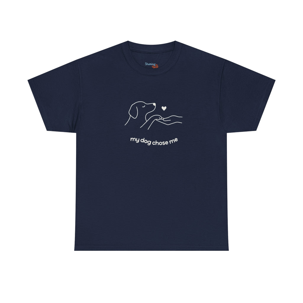 Dog Rescue Tee — "my dog chose me" Minimal Line Art T‑Shirt