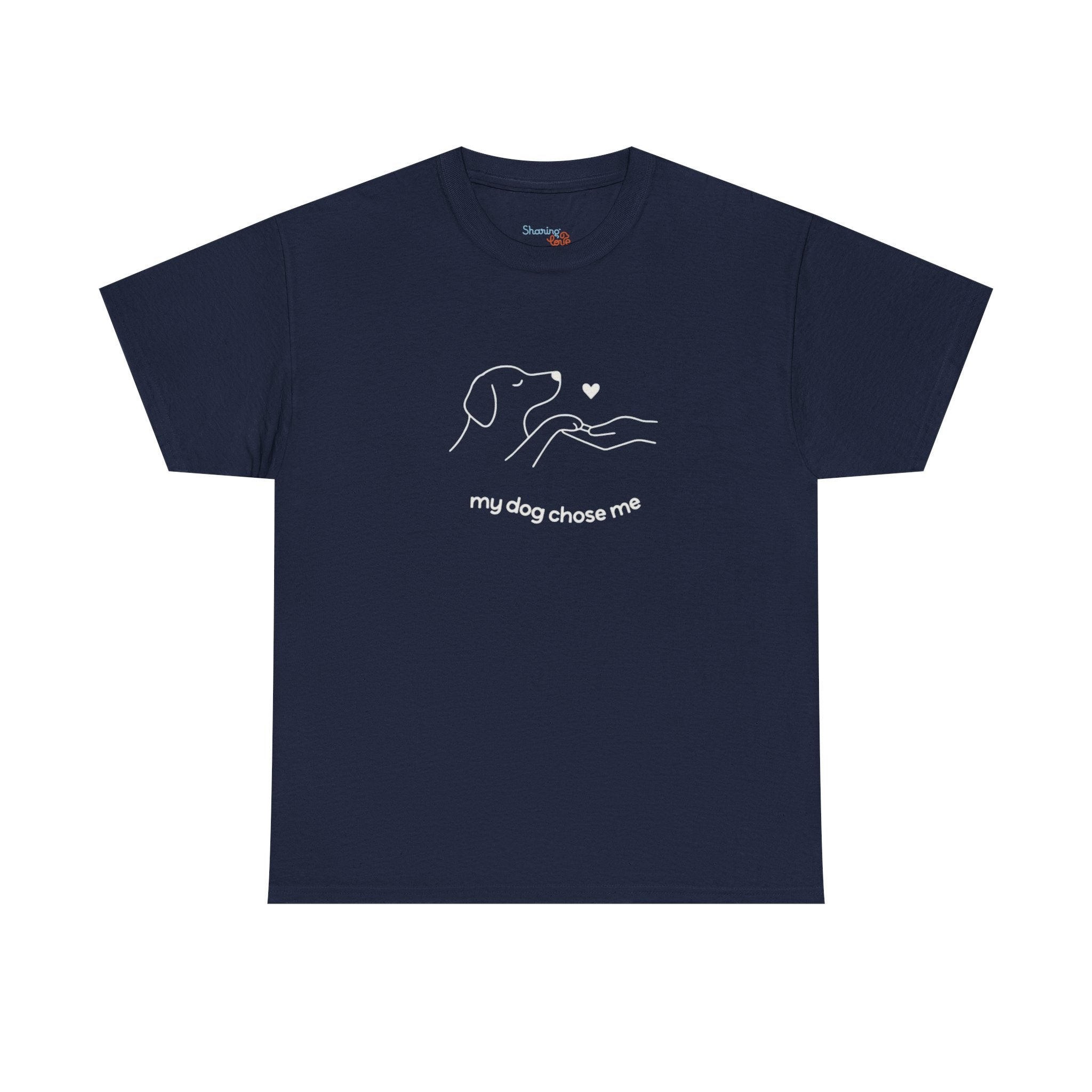 Dog Rescue Tee — "my dog chose me" Minimal Line Art T‑Shirt