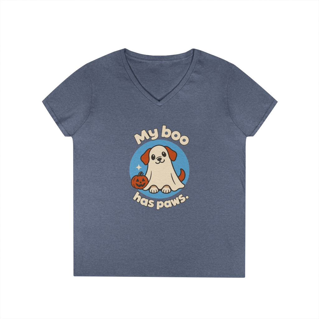 My Boo Has Paws Dog Lover V-Neck T-Shirt