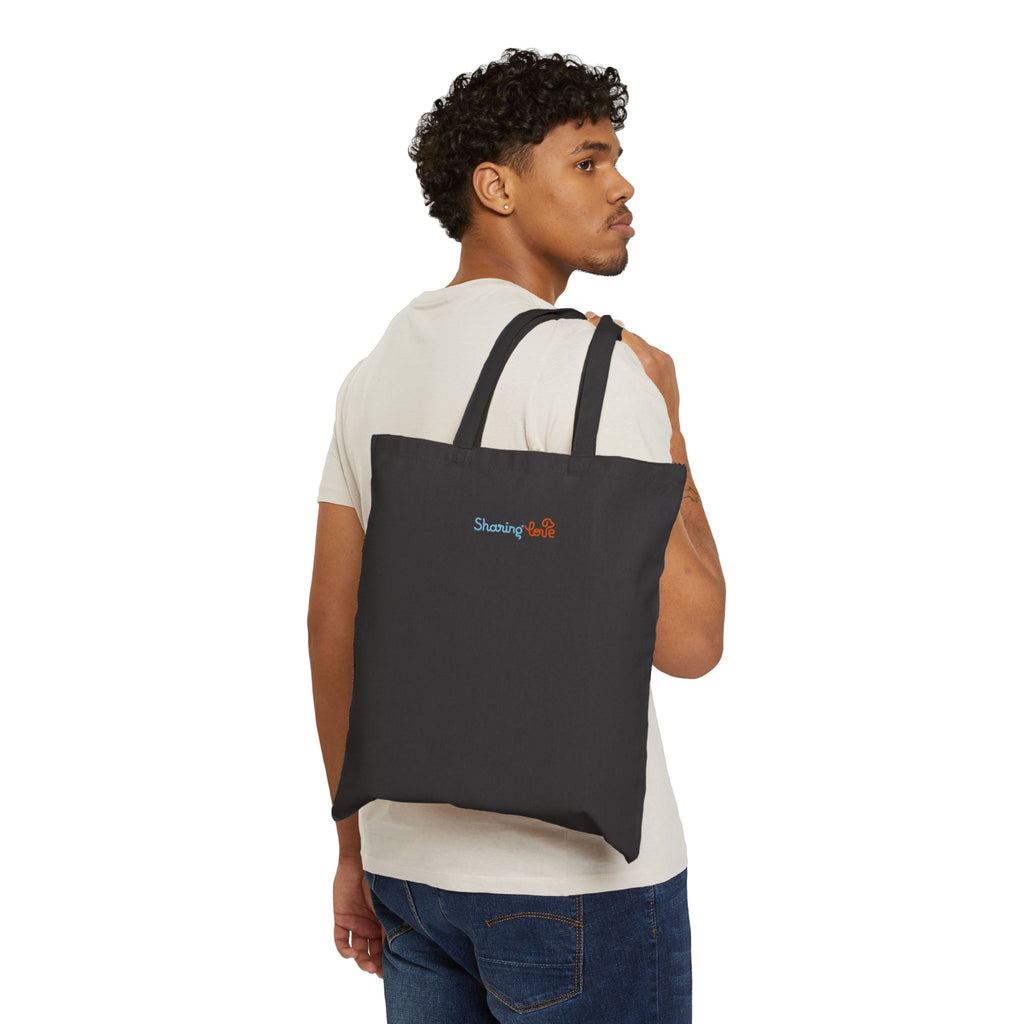 Love Script Canvas Tote Bag — "Life is better with love" Eco Shopper