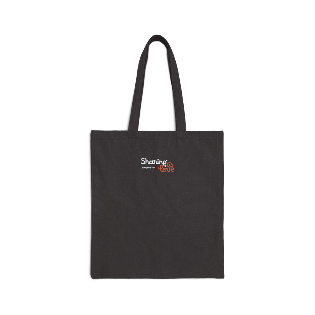 Tote Bag — Orange Paw Print "Love is all we need" Cotton Canvas Tote