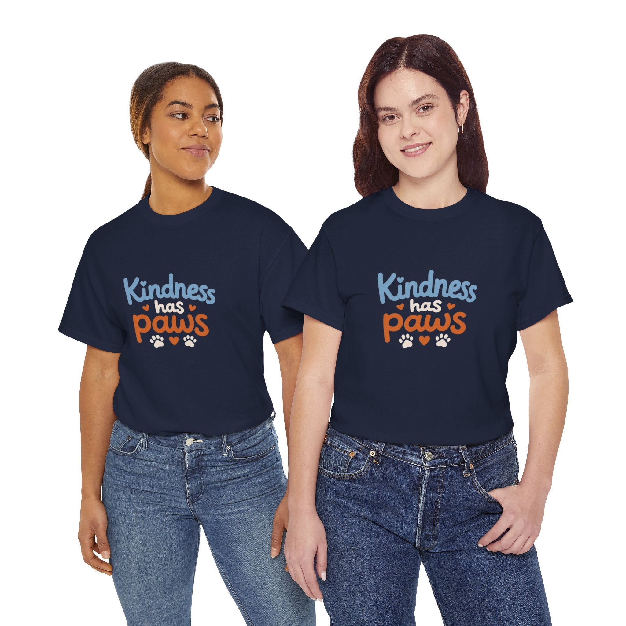 Kindness Has Paws T-Shirt — Cute Paw Print Animal Rescue Tee