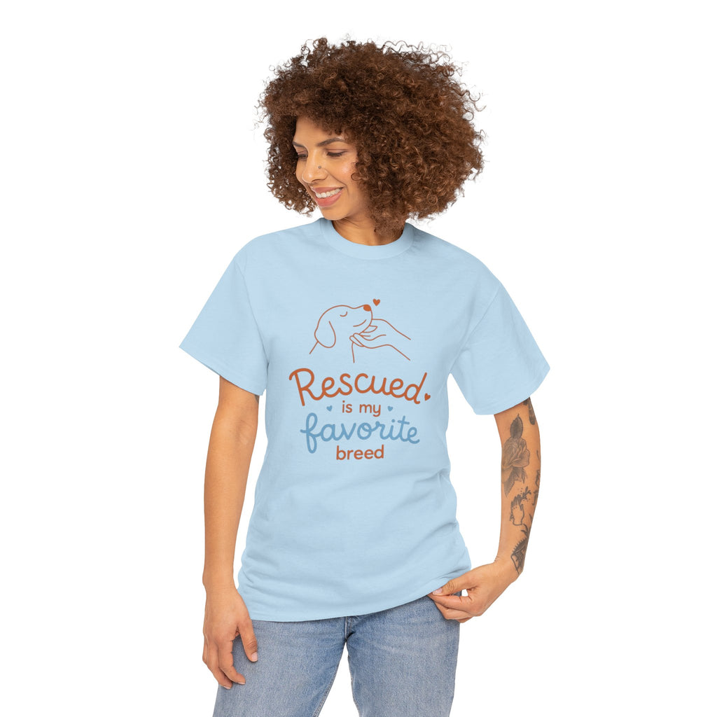 Rescued Is My Favorite Breed T-Shirt — Dog Rescue Adoption Shirt