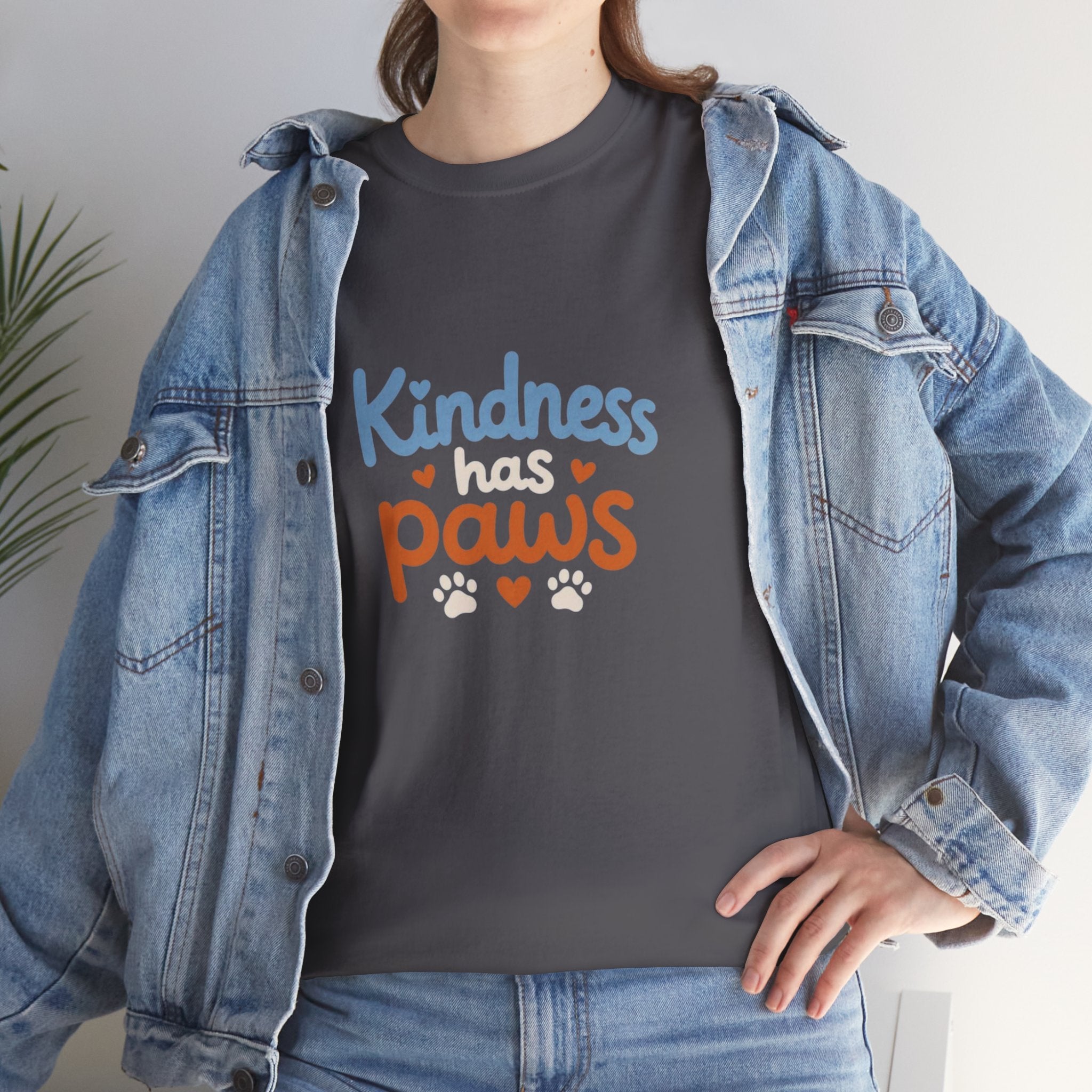 Kindness Has Paws T-Shirt — Cute Paw Print Animal Rescue Tee