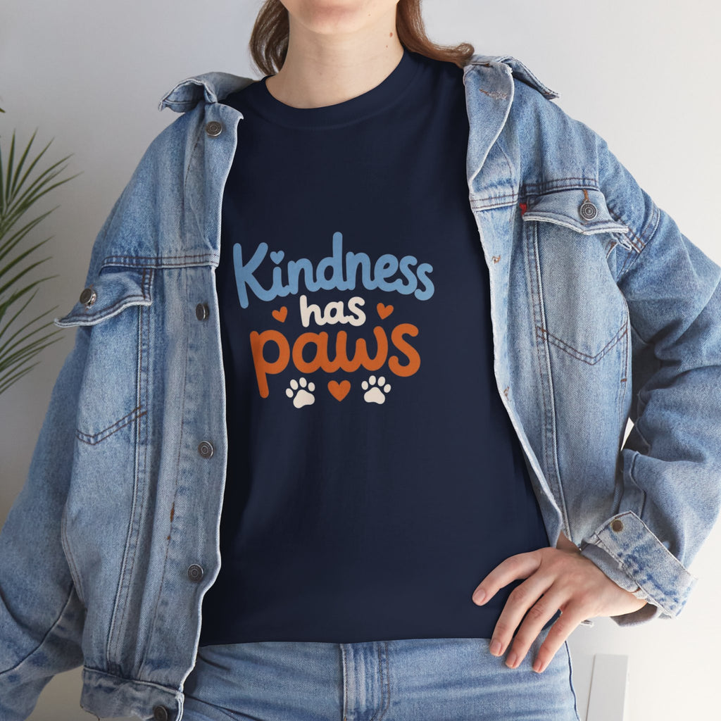 Kindness Has Paws T-Shirt — Cute Paw Print Animal Rescue Tee
