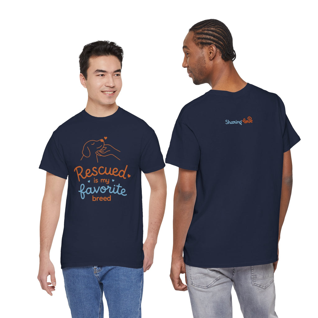 Rescued Is My Favorite Breed T-Shirt — Dog Rescue Adoption Shirt