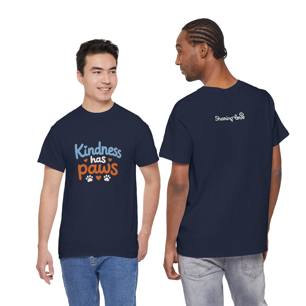 Kindness Has Paws T-Shirt — Cute Paw Print Animal Rescue Tee