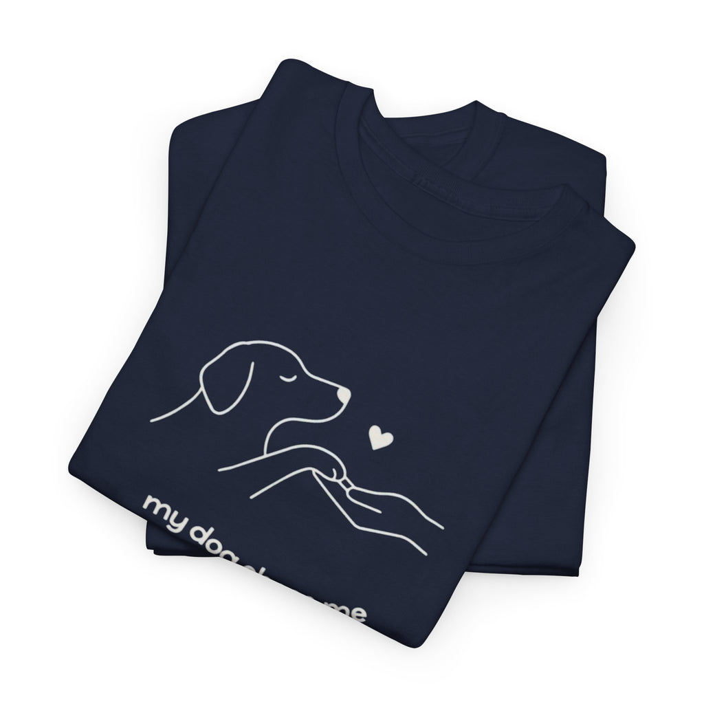 Dog Rescue Tee — "my dog chose me" Minimal Line Art T‑Shirt