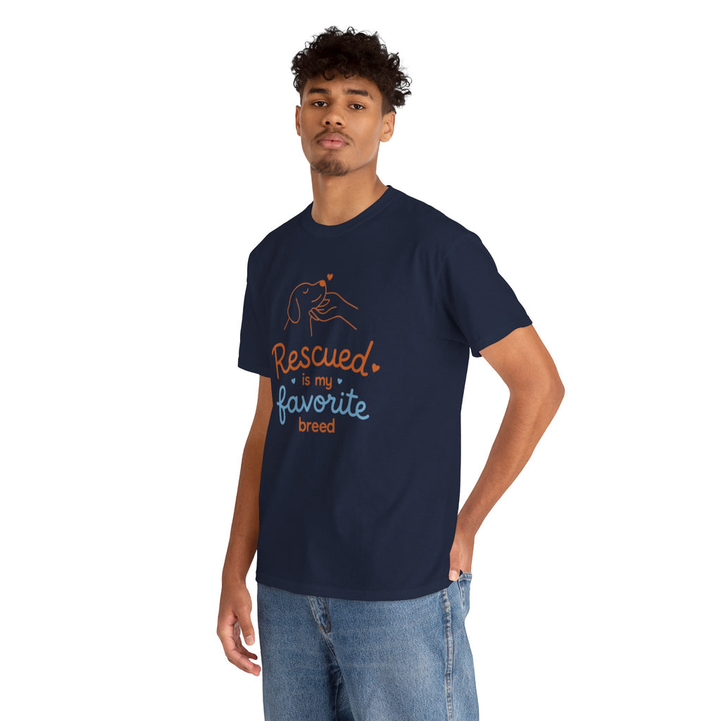 Rescued Is My Favorite Breed T-Shirt — Dog Rescue Adoption Shirt