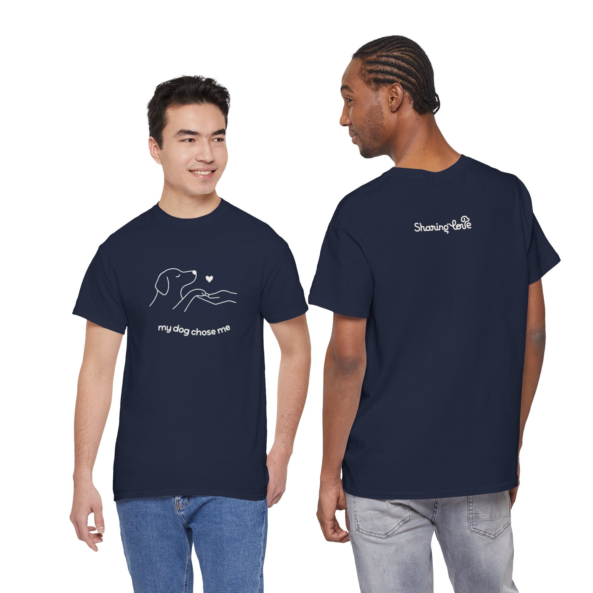 Dog Rescue Tee — "my dog chose me" Minimal Line Art T‑Shirt