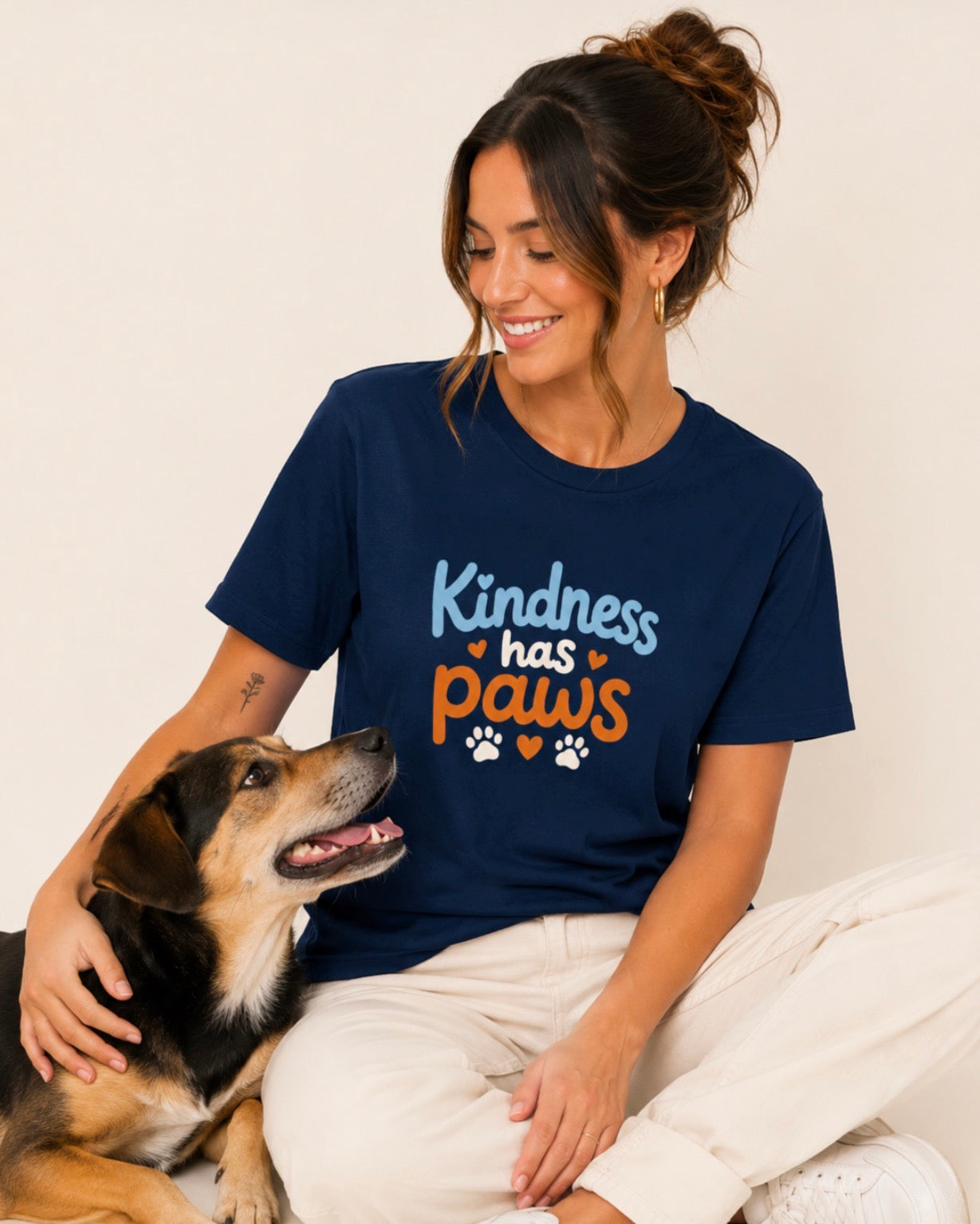 Kindness Has Paws T-Shirt — Cute Paw Print Animal Rescue Tee