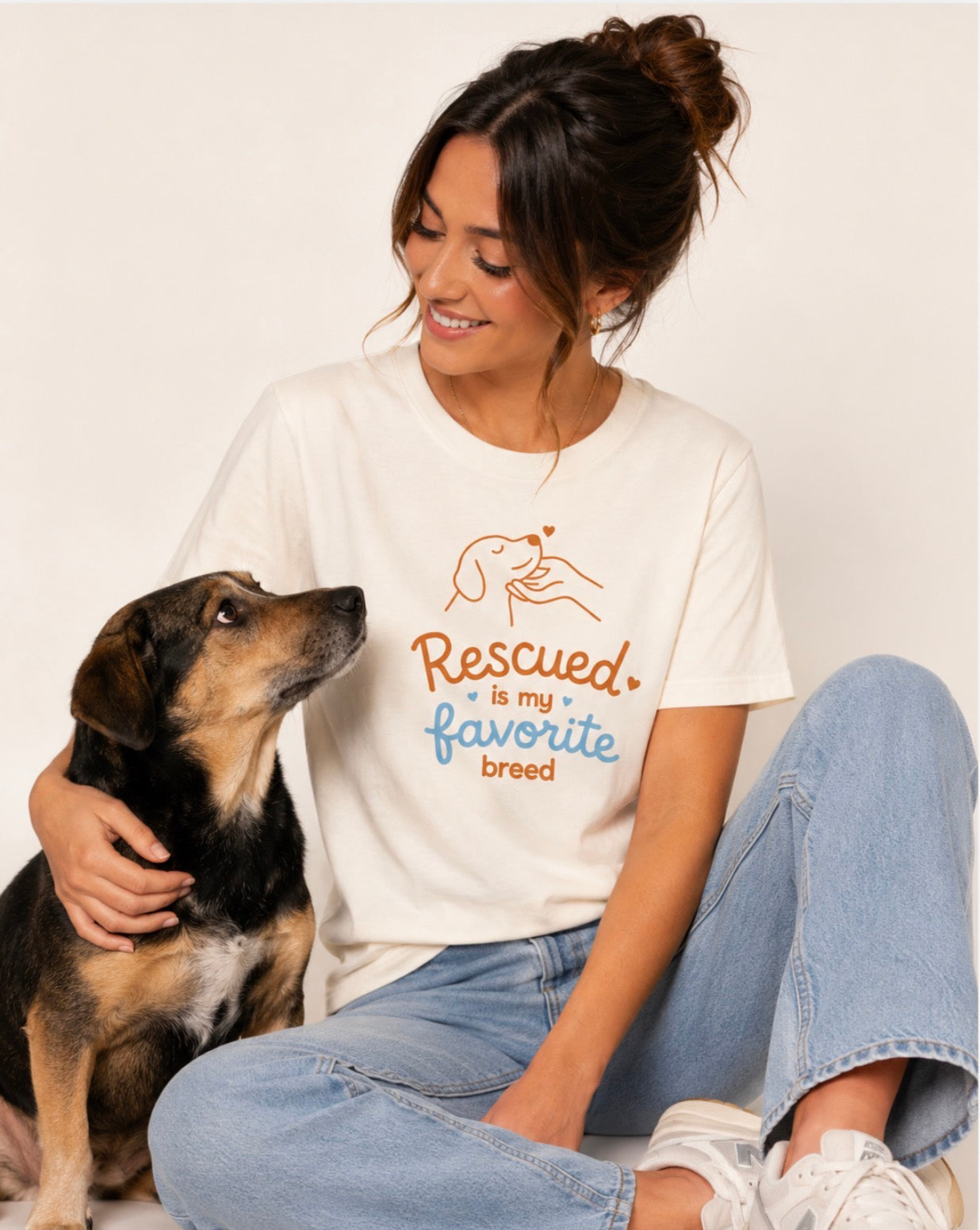 Rescued Is My Favorite Breed T-Shirt — Dog Rescue Adoption Shirt