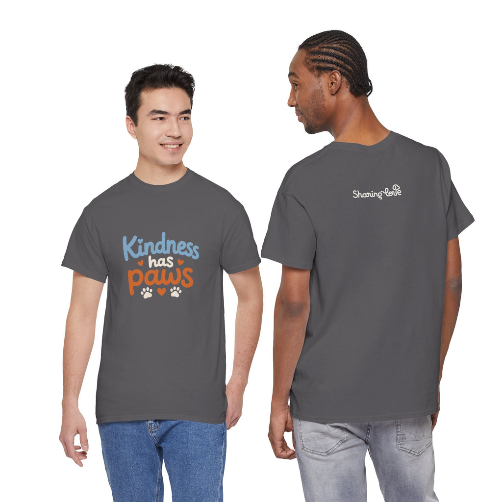 Kindness Has Paws T-Shirt — Cute Paw Print Animal Rescue Tee