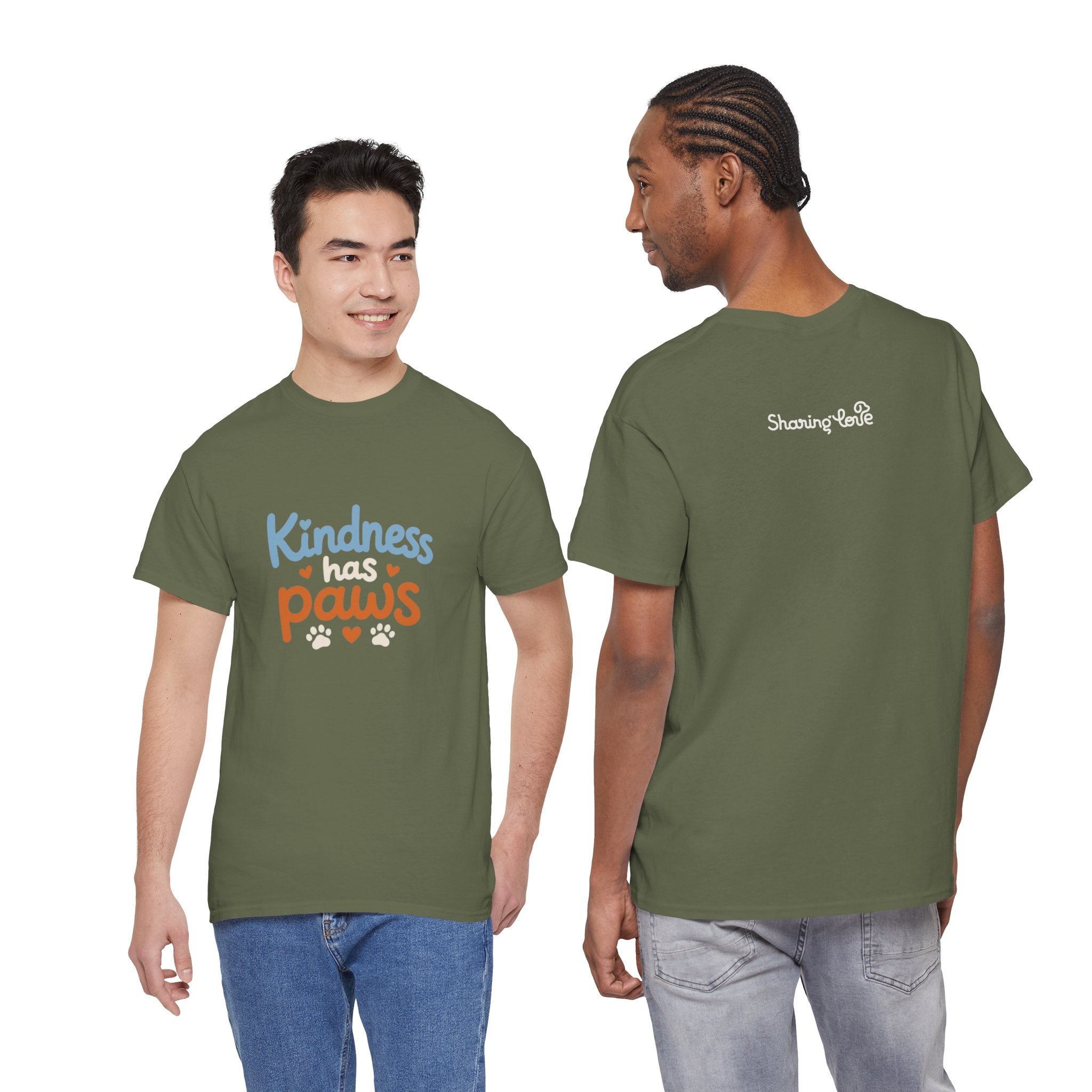 Kindness Has Paws T-Shirt — Cute Paw Print Animal Rescue Tee