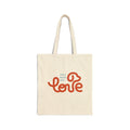 Love Script Canvas Tote Bag — "Life is better with love" Eco Shopper
