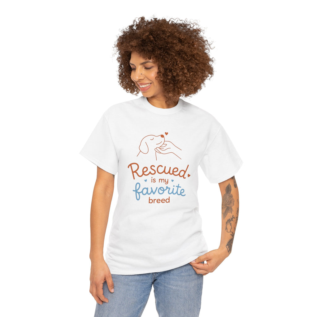 Rescued Is My Favorite Breed T-Shirt — Dog Rescue Adoption Shirt