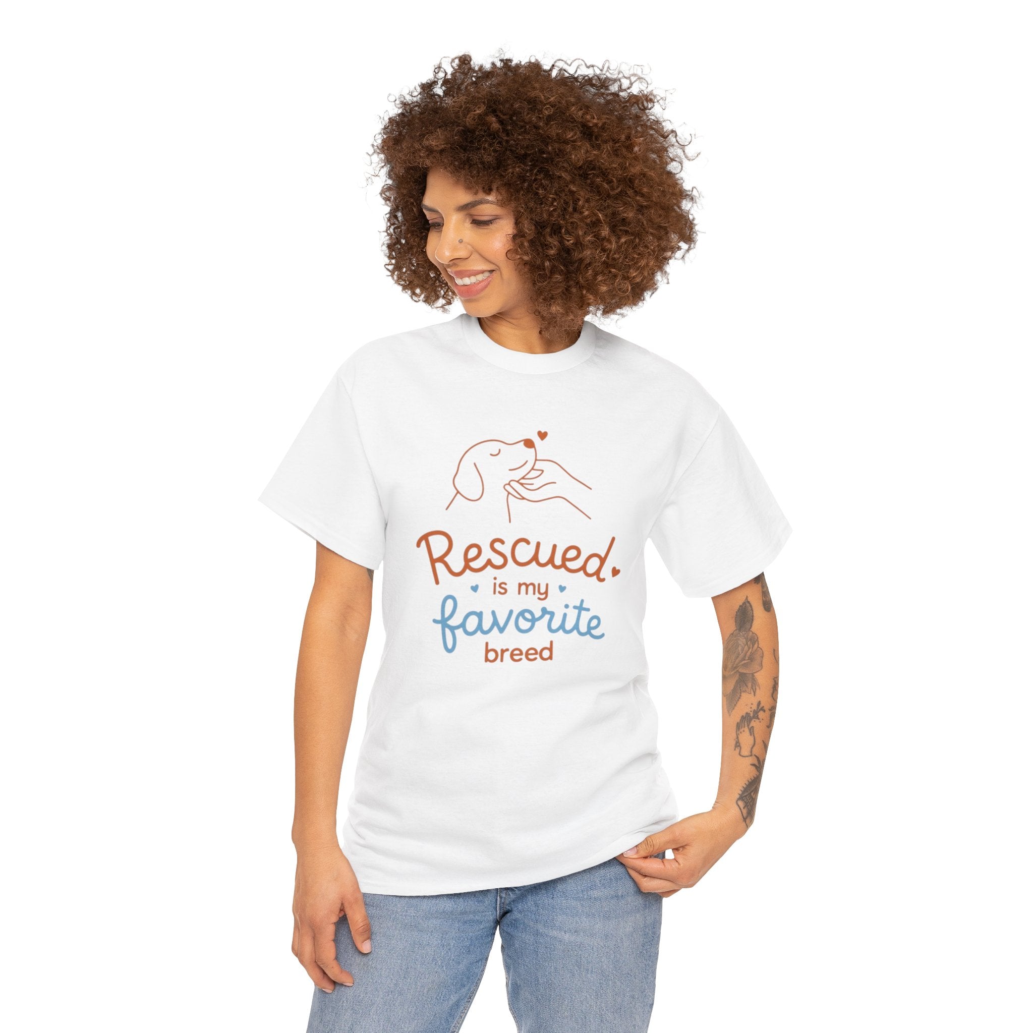 Rescued Is My Favorite Breed T-Shirt — Dog Rescue Adoption Shirt