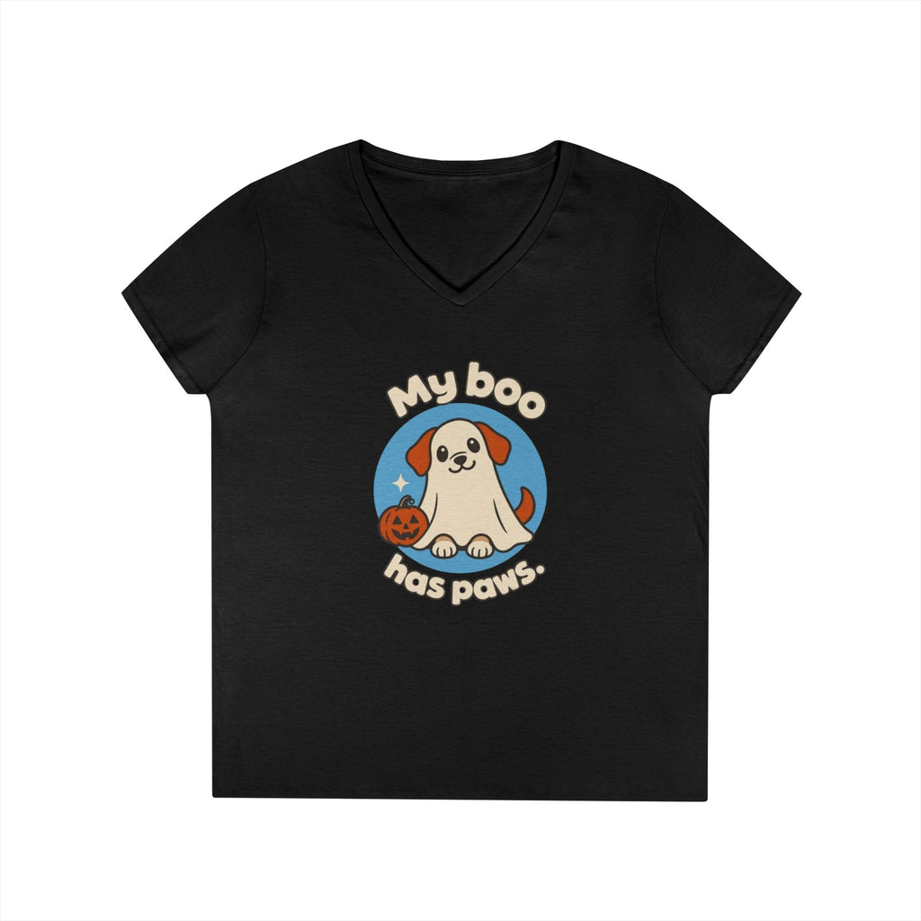 My Boo Has Paws Dog Lover V-Neck T-Shirt