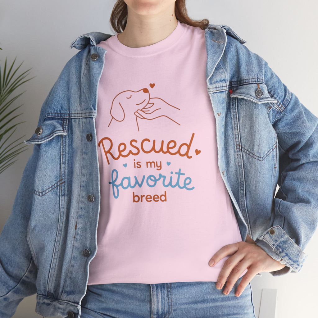 Rescued Is My Favorite Breed T-Shirt — Dog Rescue Adoption Shirt