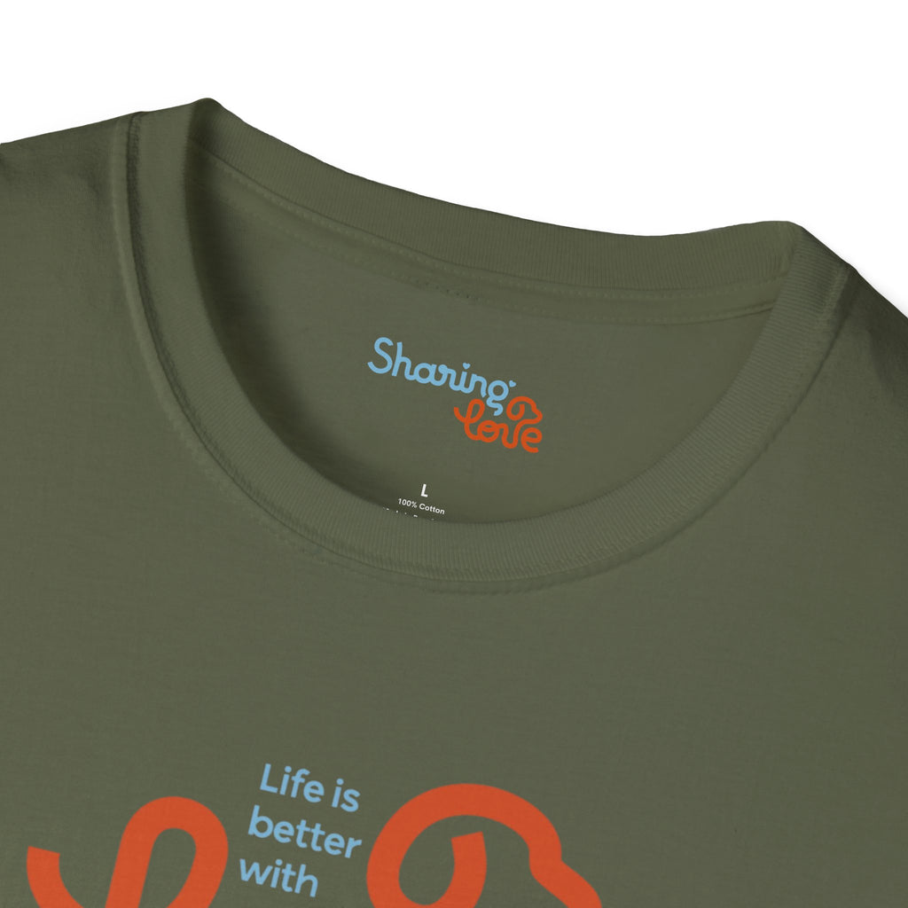 Unisex Sharing Love T-Shirt (Life is better with Love)