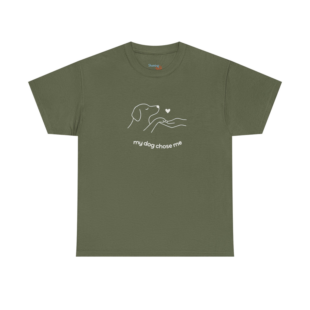 Dog Rescue Tee — "my dog chose me" Minimal Line Art T‑Shirt