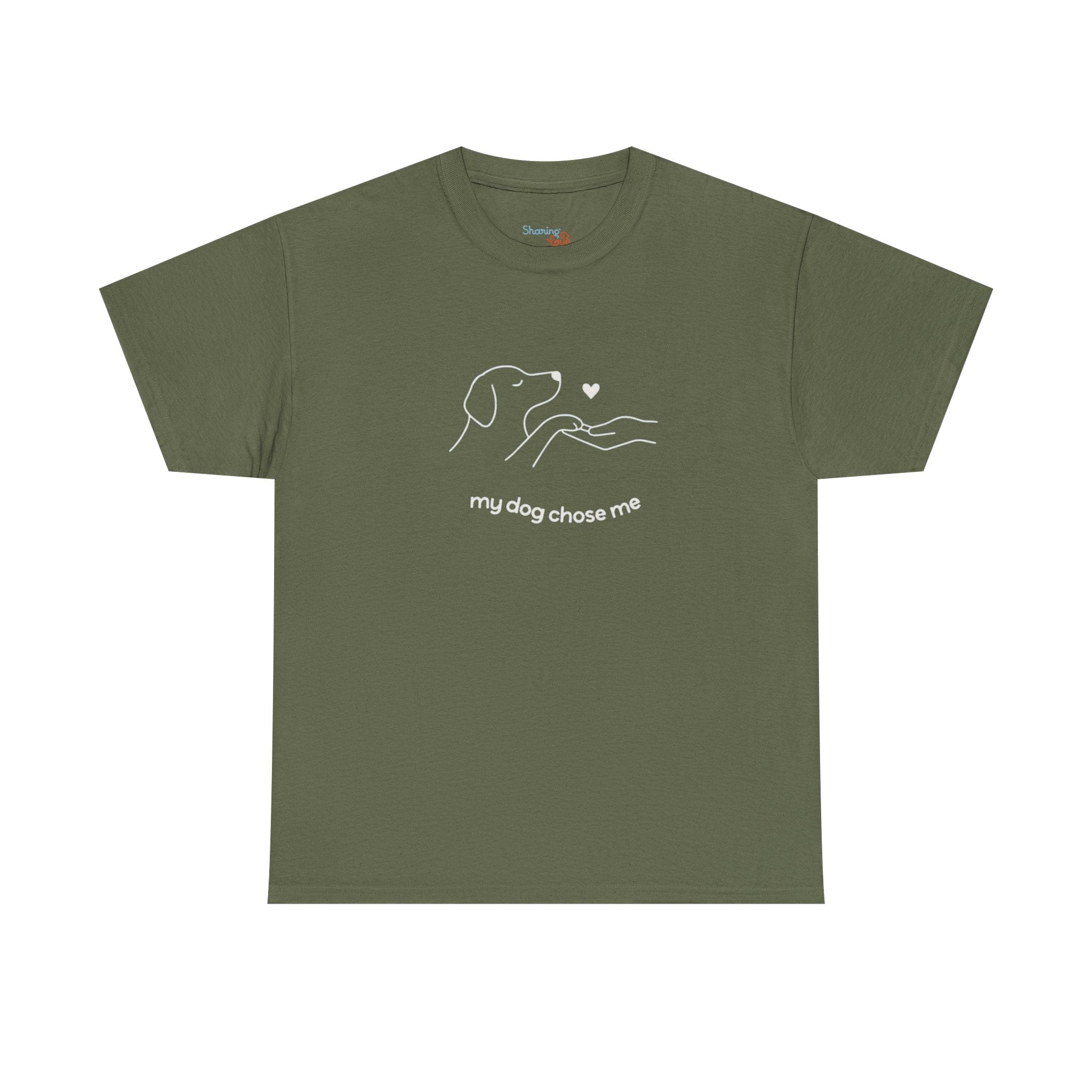 Dog Rescue Tee — "my dog chose me" Minimal Line Art T‑Shirt