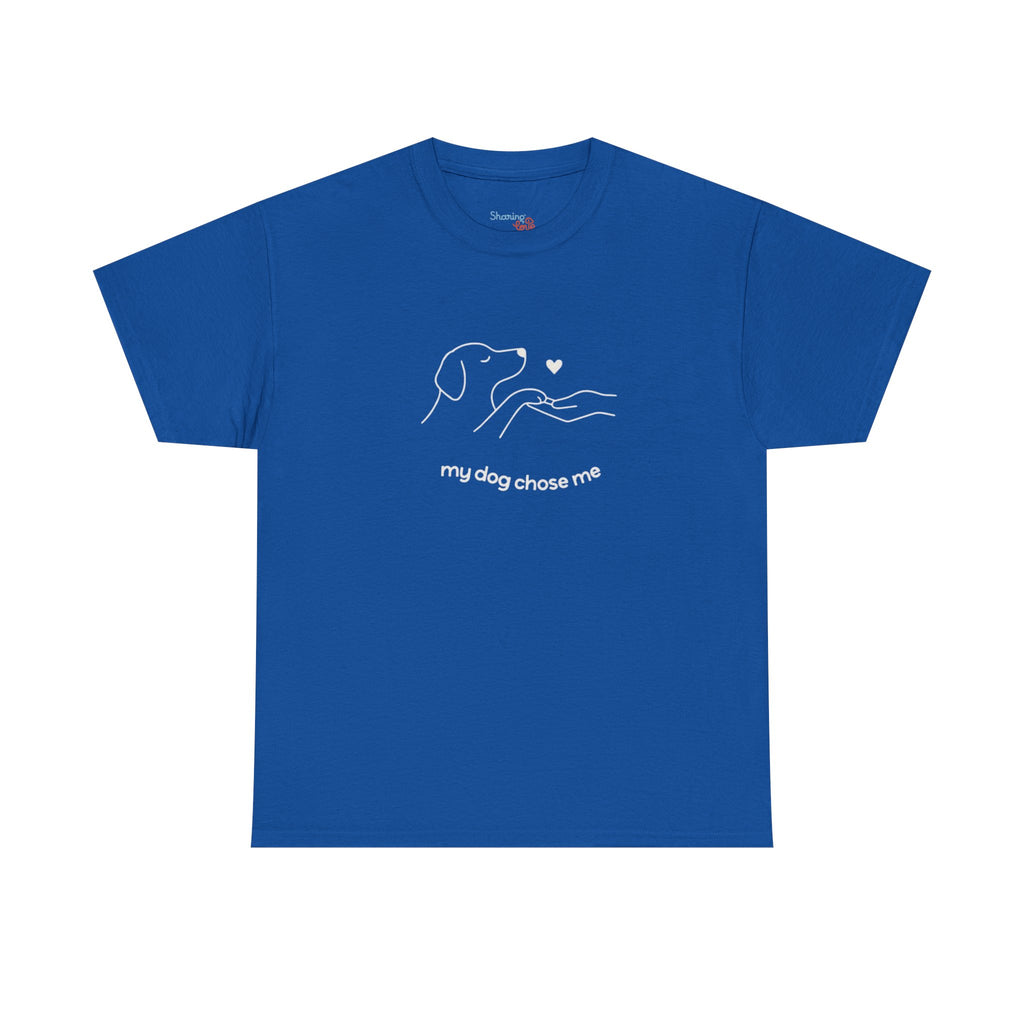 Dog Rescue Tee — "my dog chose me" Minimal Line Art T‑Shirt