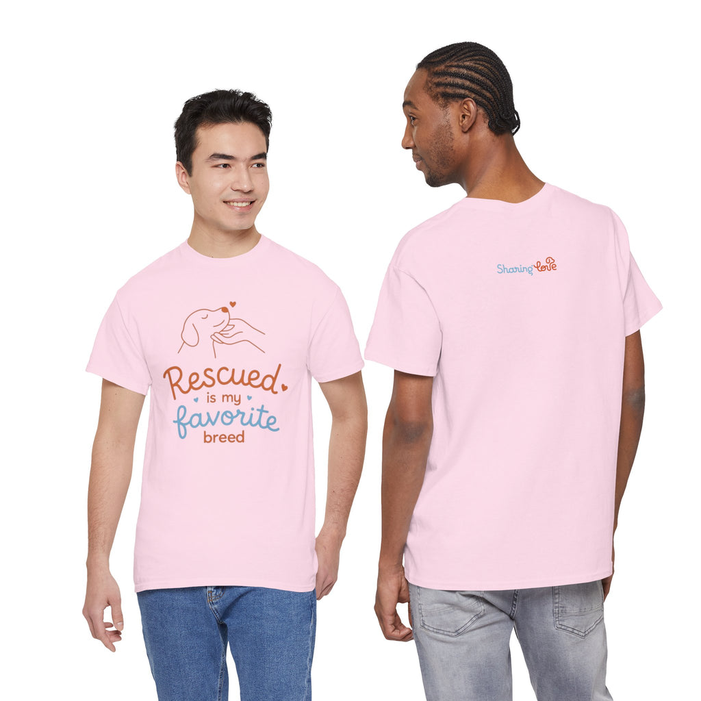 Rescued Is My Favorite Breed T-Shirt — Dog Rescue Adoption Shirt